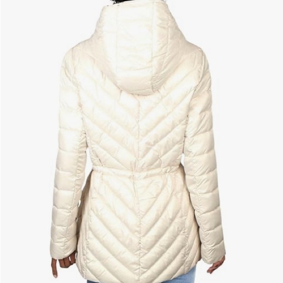 Like New White/Silver Hooded Quilted Anorak Packable from French Connection - Picture 2 of 11